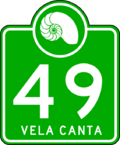 Example of Vela Canta state Highway Route marker