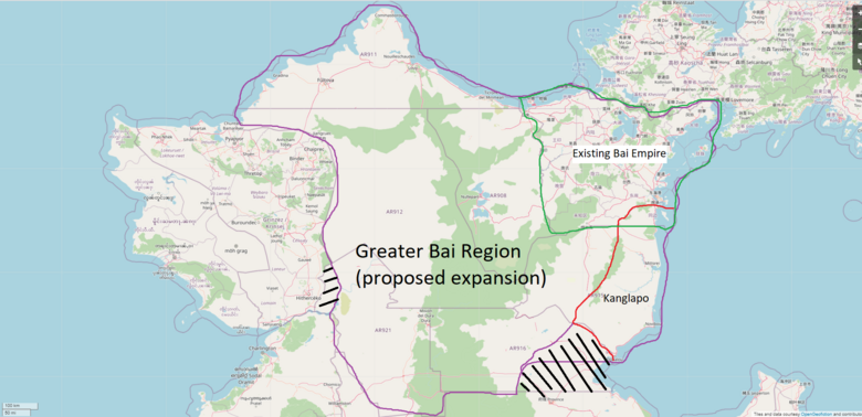 Map of Greater Bai and Kanglapo (eastern half of AR915)