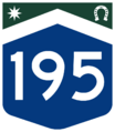 Motorway shield, for M195.