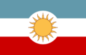 The official flag of Allendea, the Bandera de Junio.