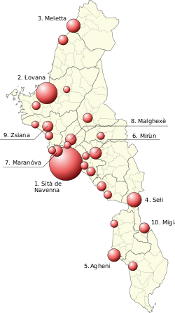 Navenna largest municipalities.svg